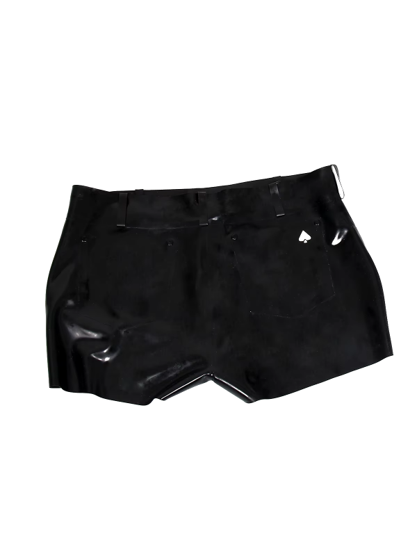 Latex Short Pants With Zipper and Two Pockets 4