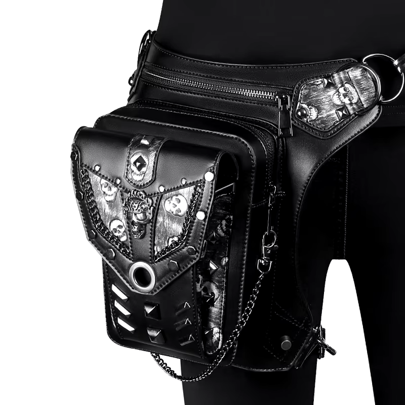 Punk Skull Rivet Waist Bag