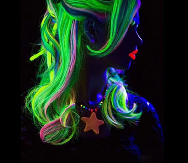 Glow In The Dark Synthetic Clip In Hair Extension 20 Inches 3
