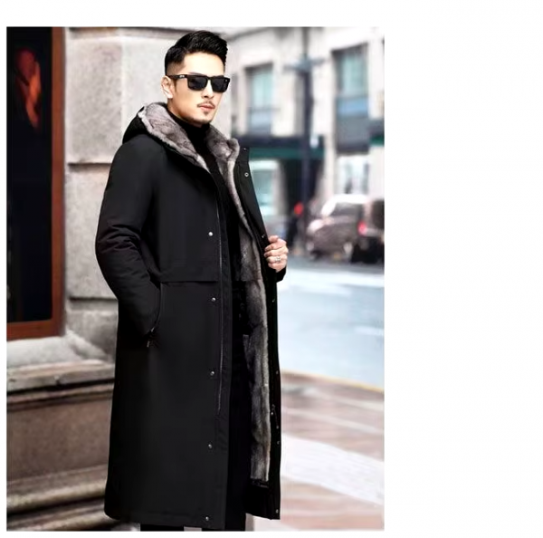 Long Hooded Faux Fur Lined Jacket 8