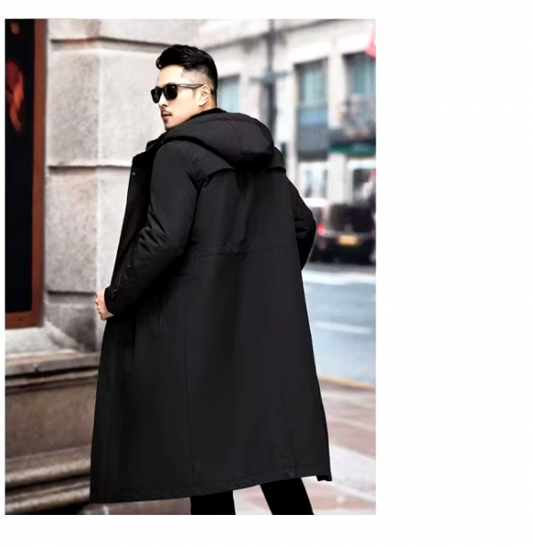Long Hooded Faux Fur Lined Jacket 10