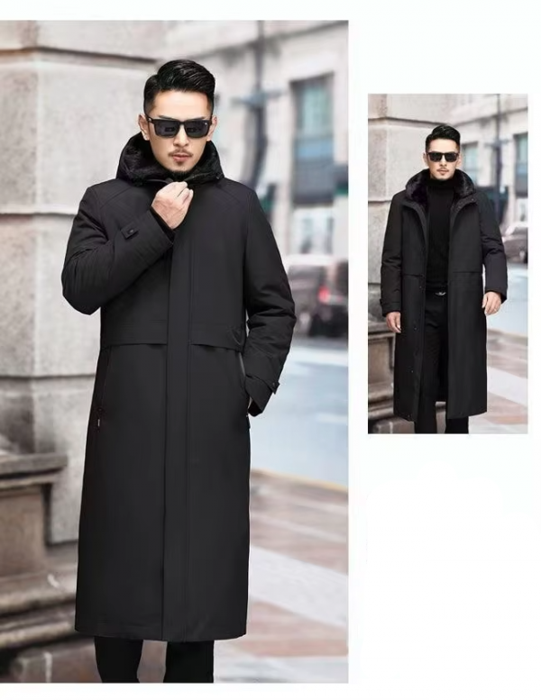 Long Hooded Faux Fur Lined Jacket 9